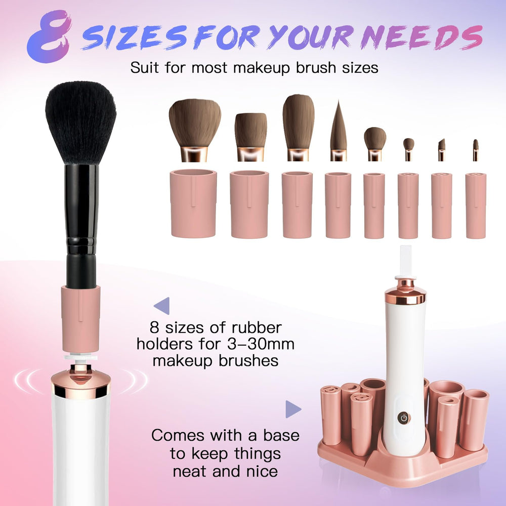 FEIMINI unit in use cleaning and drying makeup brushes.
