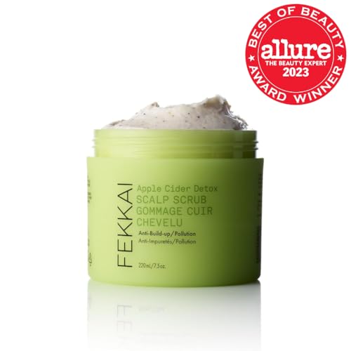 Fekkai Apple Cider Detox Scrub cream texture closeup highlighting creamy exfoliation