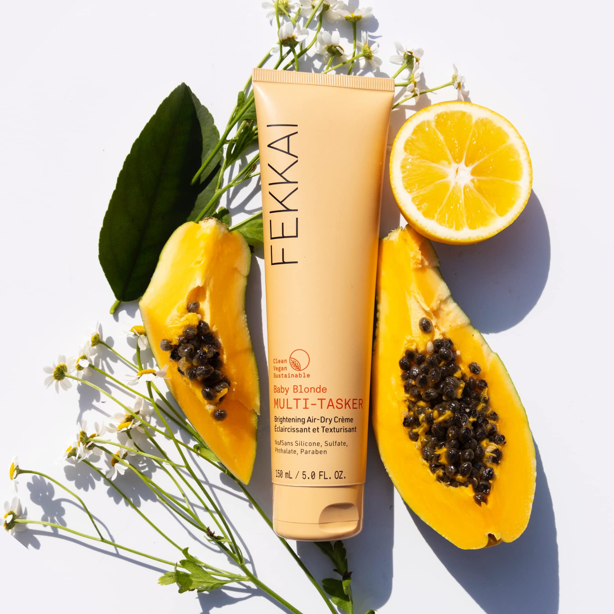 Fekkai Baby Blonde Air-Dry Creme highlights plant-based brightness ingredients