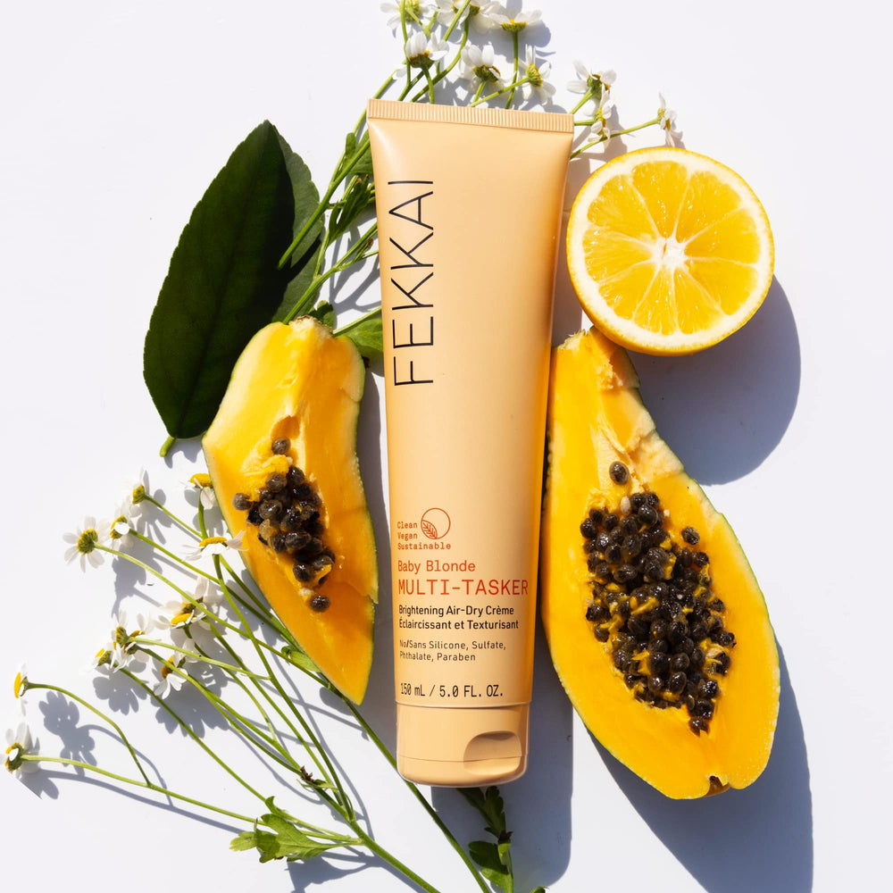 Fekkai Baby Blonde Air-Dry Creme highlights plant-based brightness ingredients