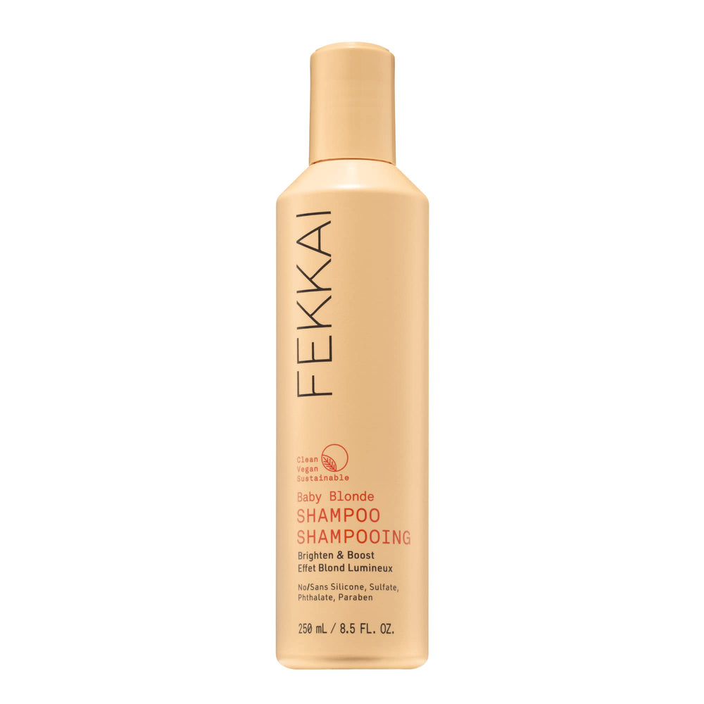 Fekkai Baby Blonde Shampoo bottle front showing vegan, sulfate-free formula for blonde hair