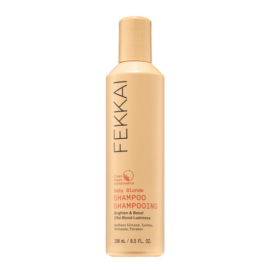 Fekkai Baby Blonde Shampoo bottle front showing vegan, sulfate-free formula for blonde hair