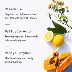Close-up lather shows rich, gentle foam for blonde hair