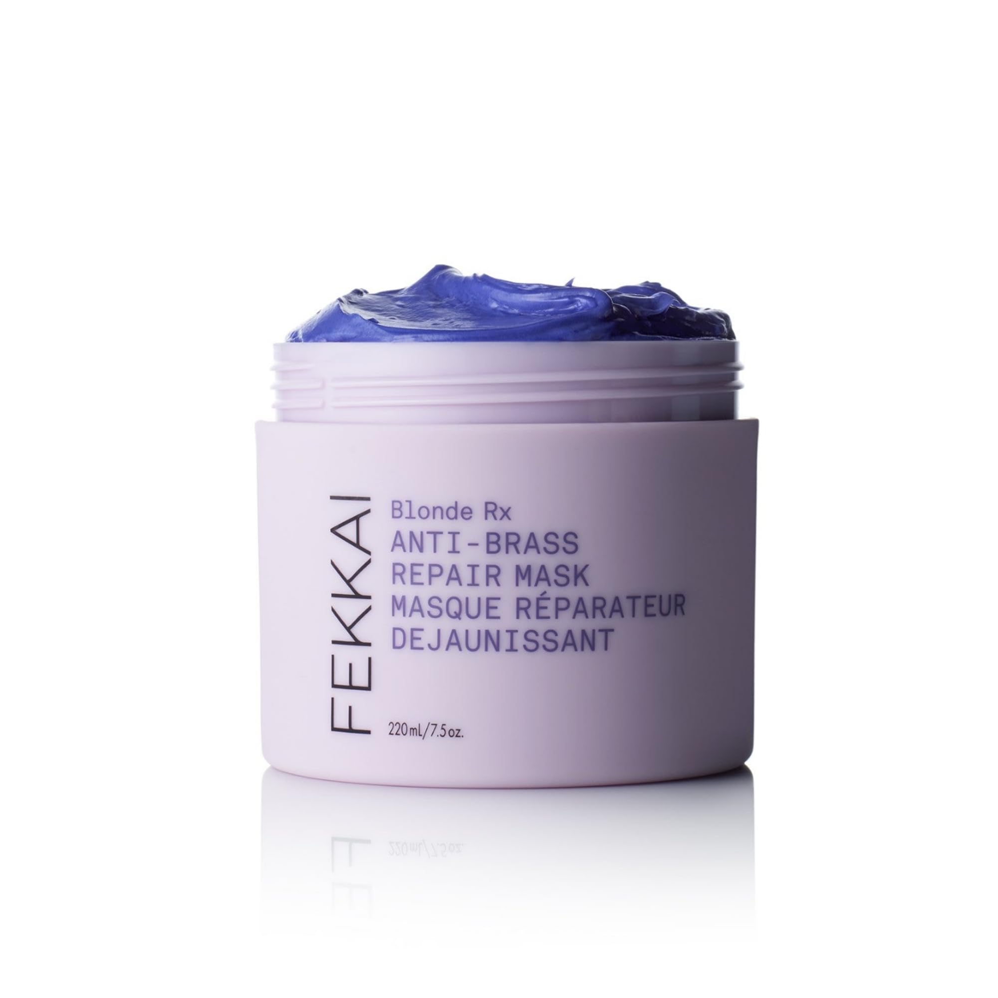 FEKKAI Blonde Rx mask jar closeup neutralizing brass tones on blonde hair