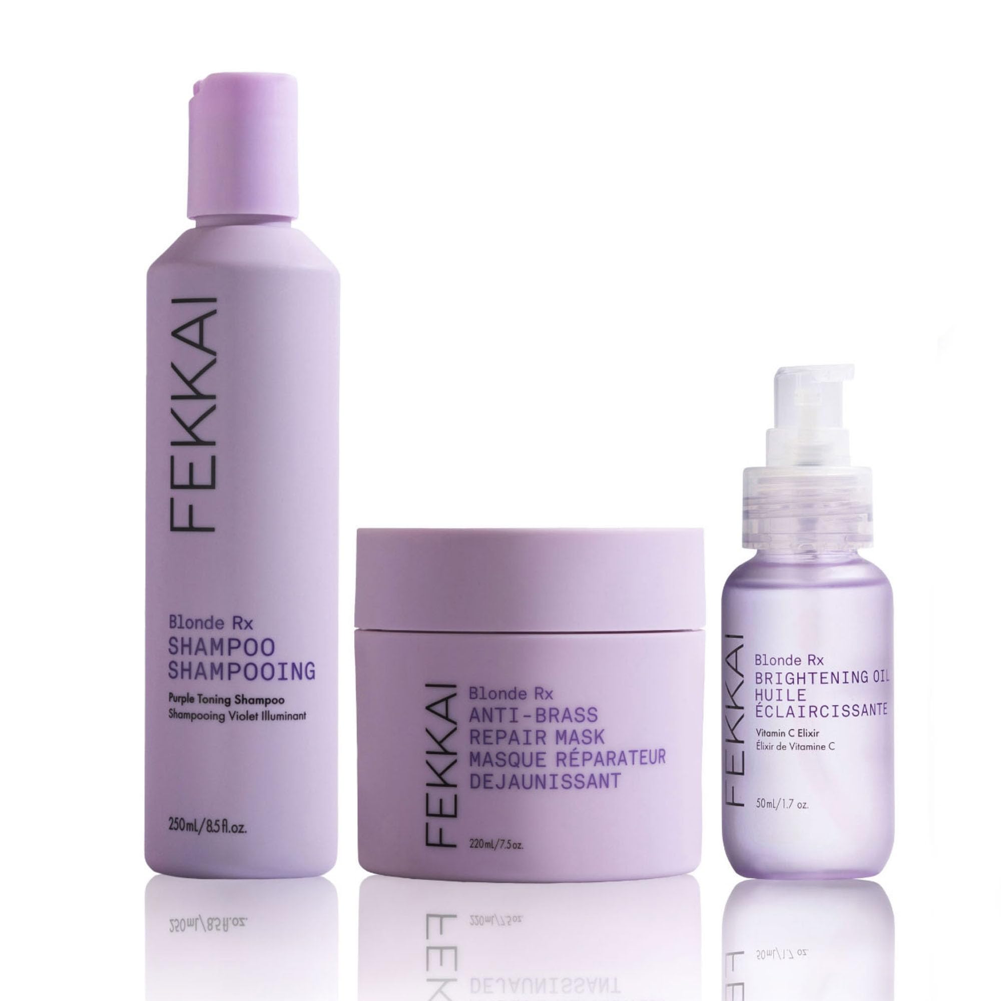 FEKKAI Blonde Rx Brightening Oil shiny, smooth strands with less breakage.