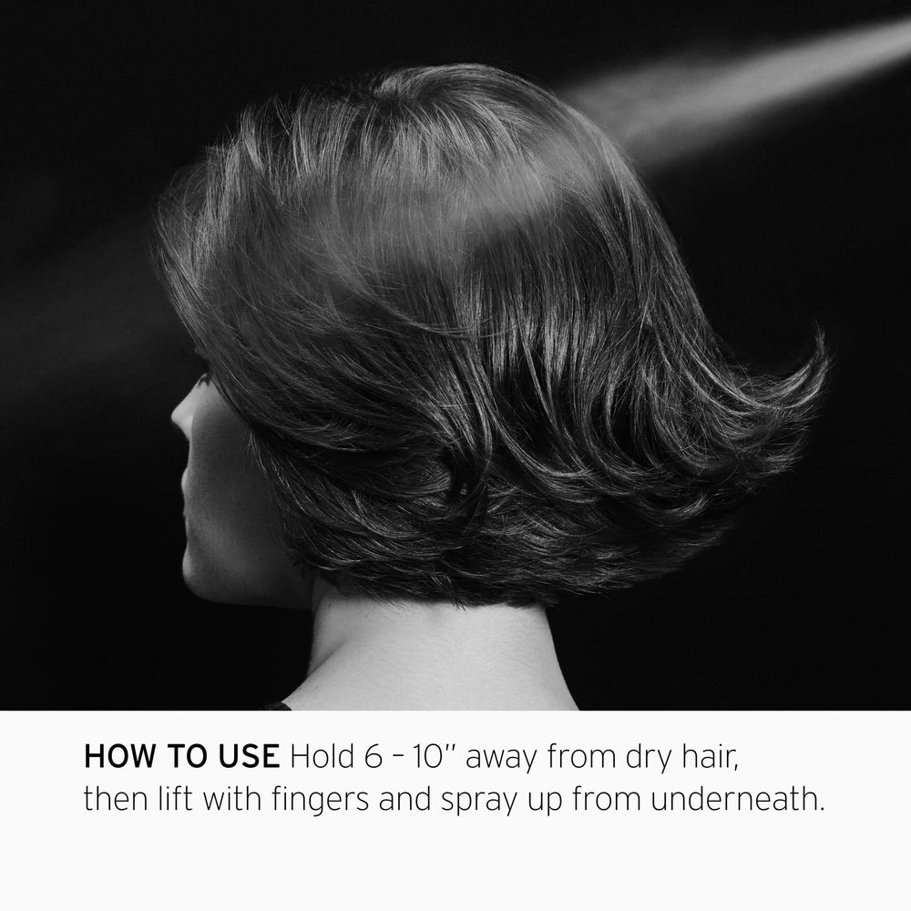 Product in use demonstrates quick lift and texture on hair.