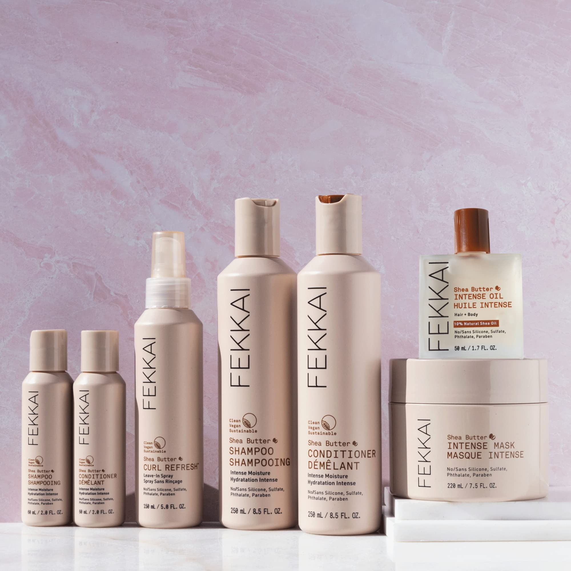 Fekkai Shea Butter Intense Oil packaging highlights recyclability.