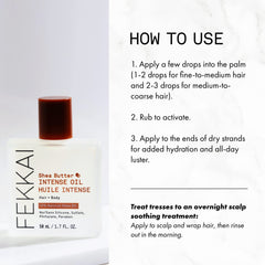 Fekkai Shea Butter Intense Oil texture swirl shows silky finish.