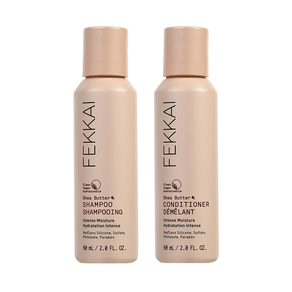 FEKKAI Shea Butter Shampoo bottle with 2oz packaging for moisture boost