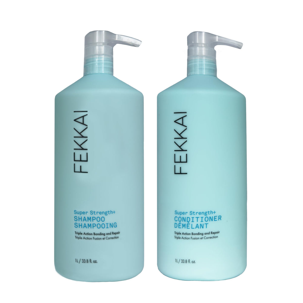 Fekkai Super Strength+ Protein PowerBond Shampoo bottle showing bond-repair action