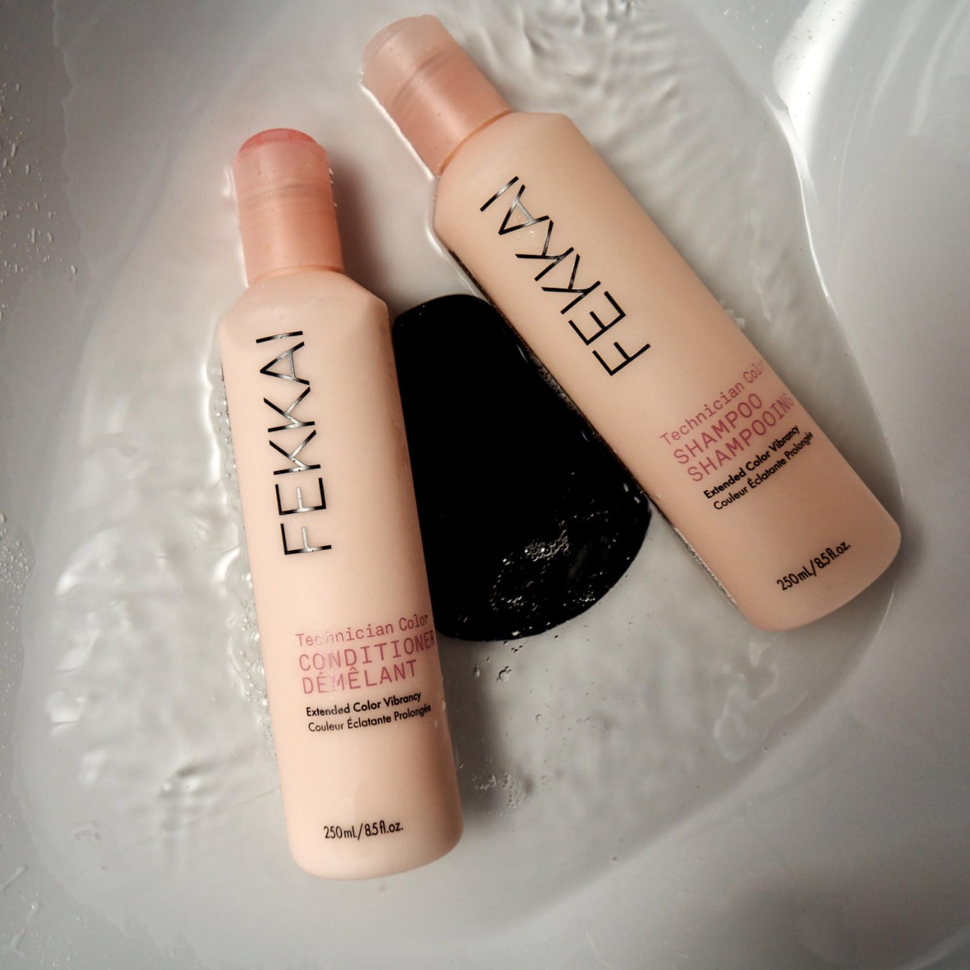 Fekkai Technician Color Shampoo lather close-up suggests gentle cleansing for color-treated hair.