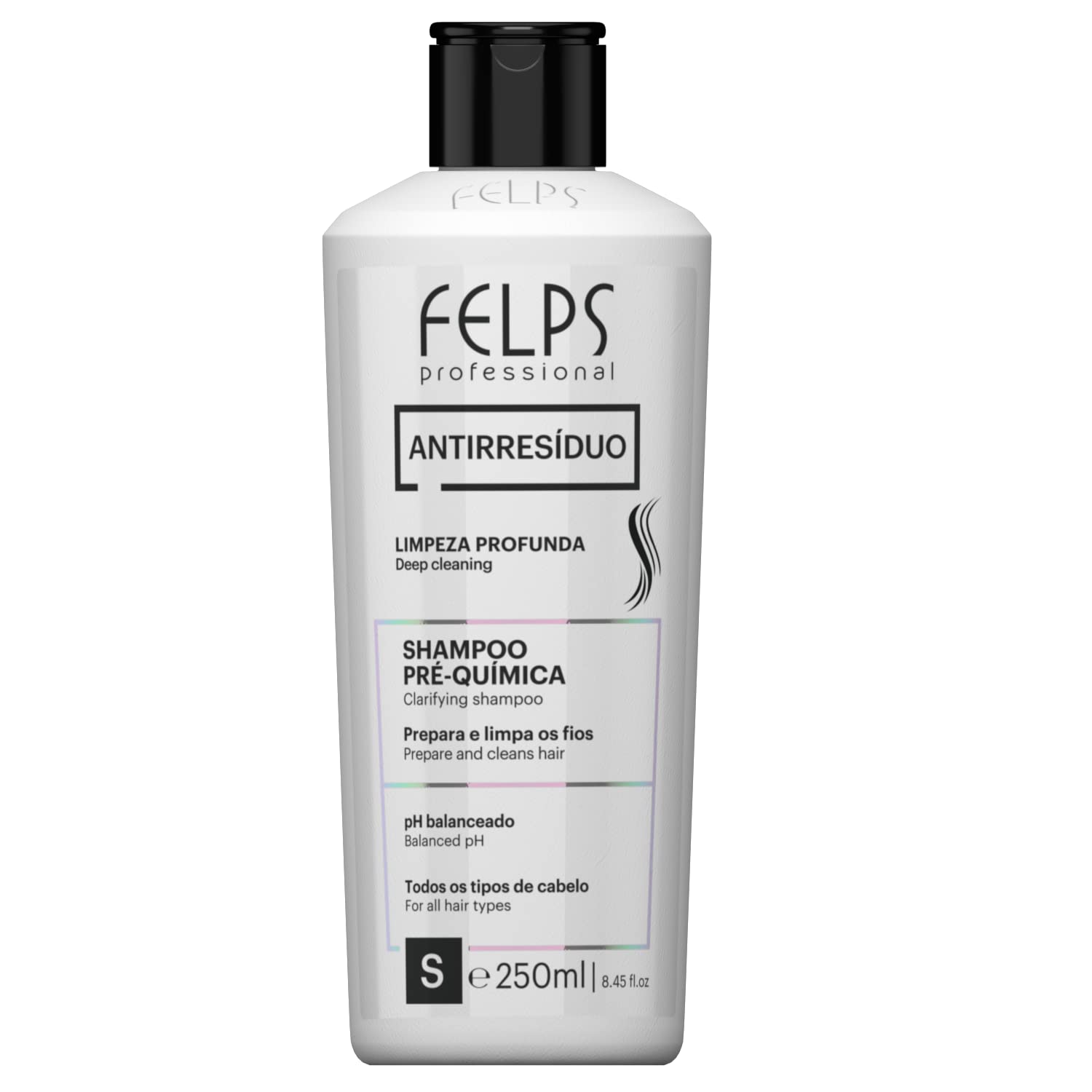 Felps Professional Clarifying Shampoo bottle pour demonstrates deep-clean action.