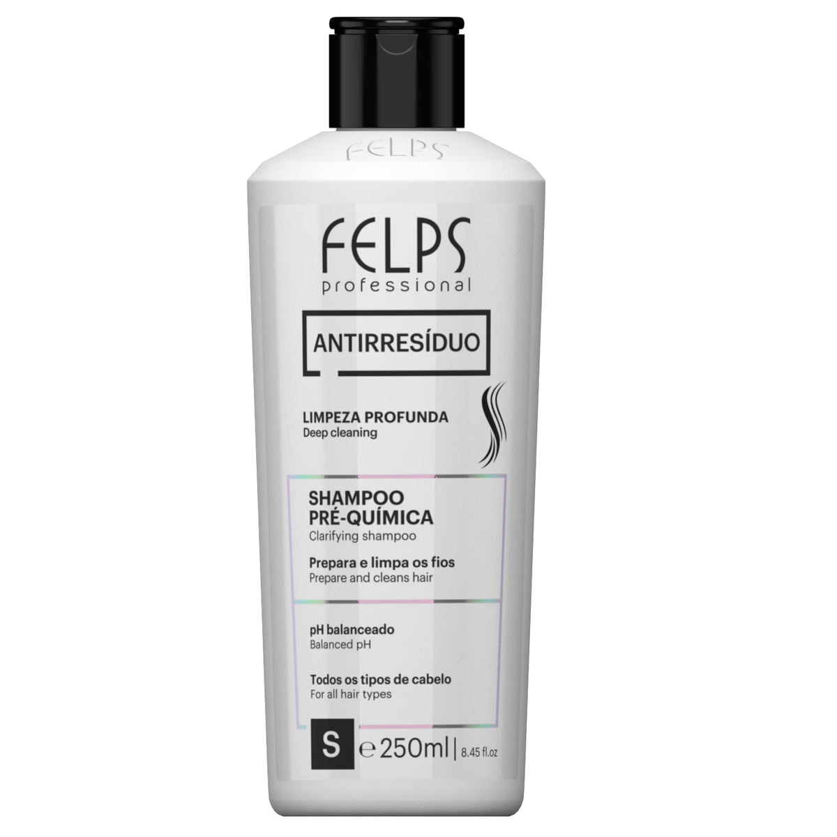 Felps Professional Clarifying Shampoo bottle pour demonstrates deep-clean action.
