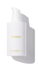FEMMUE Essential Moisture Milk bottle pump delivering quick hydration for daily use