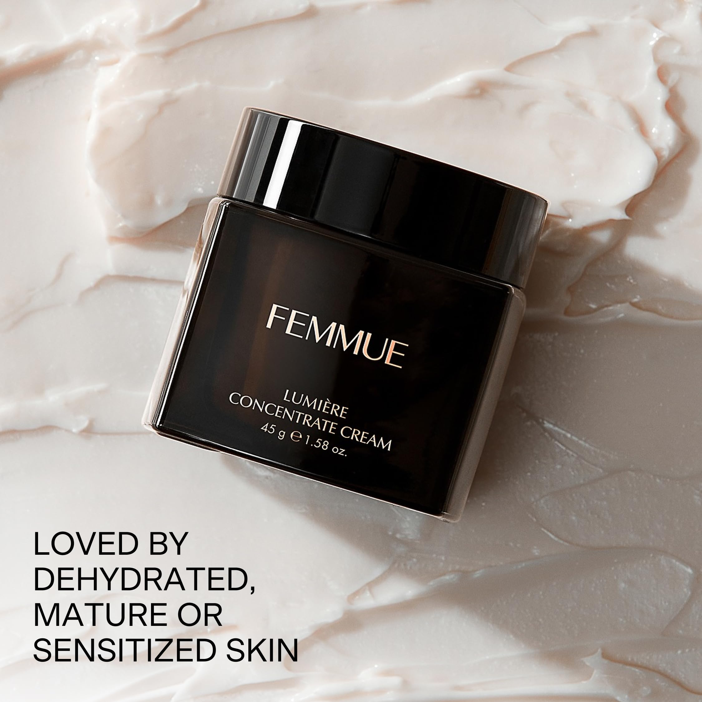 FEMMUE Lumière Cream bottle in bright morning light, premium skincare ritual inspiration.