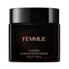FEMMUE Lumière Concentrate Cream jar closeup, highlighting rich hydration for daily skincare.