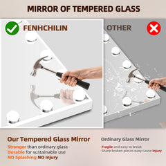 Fenchilin vanity mirror USB port enables convenient device charging during styling