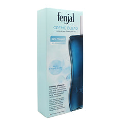 Fenjal Cream Oil Bath pour reveals silky texture and soothing fragrance.