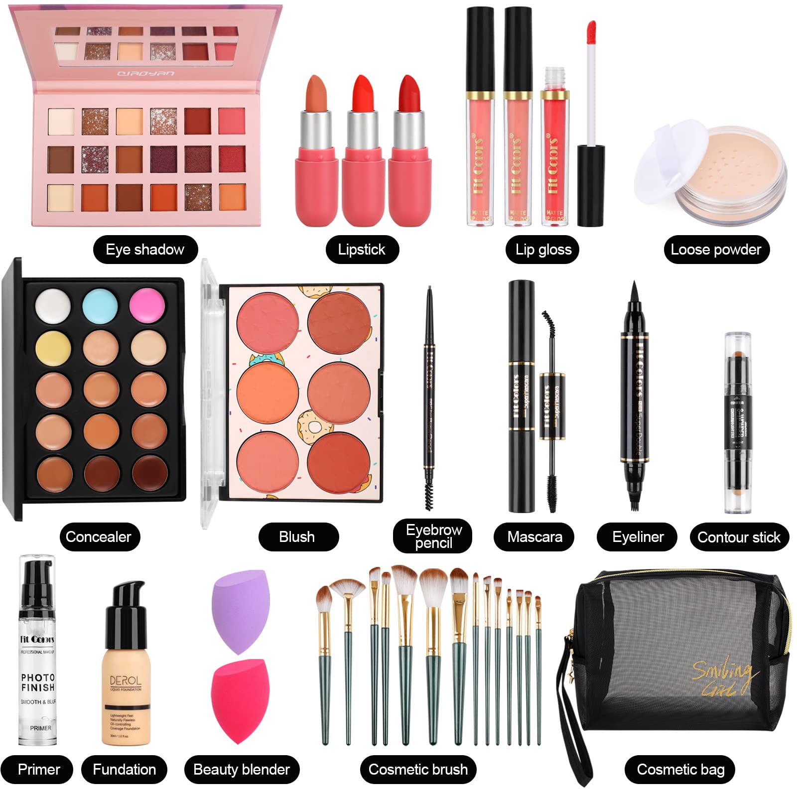Fenshine foundation and primer palette showcases versatile shades for day to night looks.