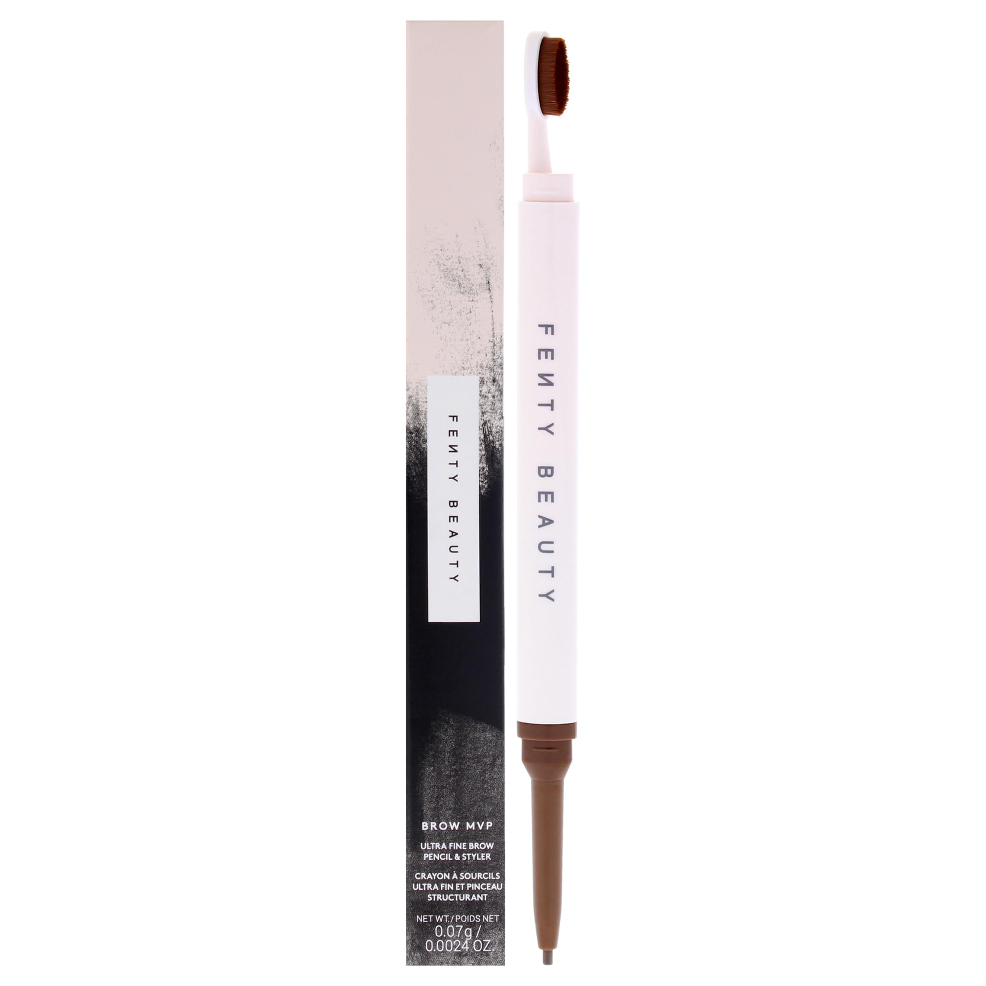Fenty Beauty Brow MVP pencil-application shows hair-like strokes for natural brows.