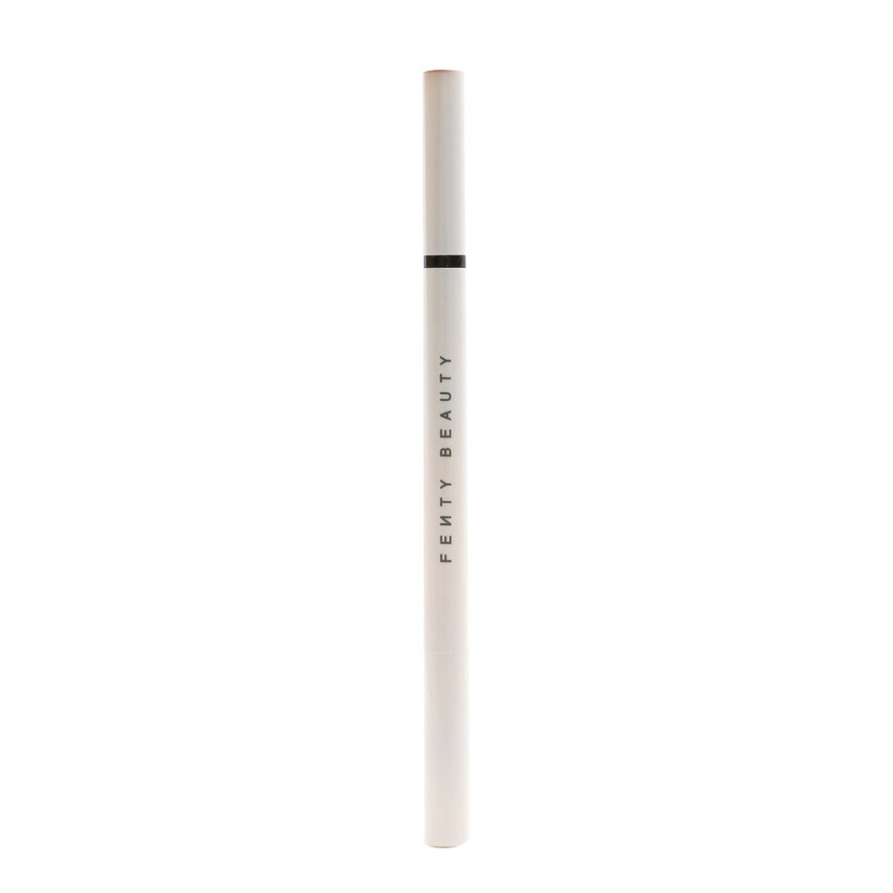 Fenty Beauty Brow MVP Soft Black swatch demonstrates waterproof, smudge-resistant wear.