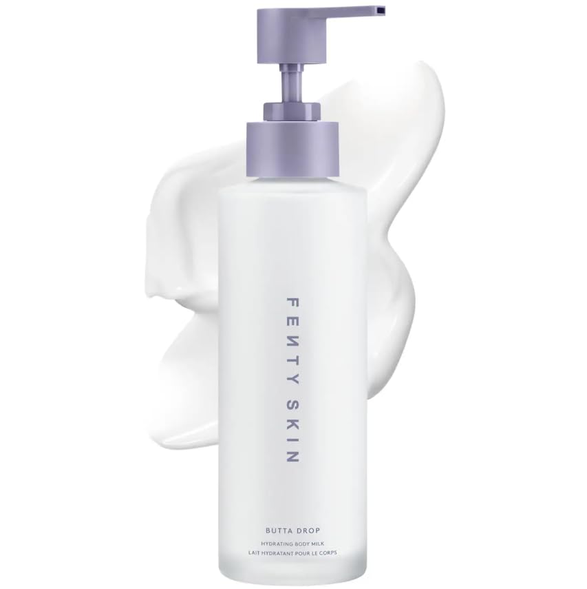Fenty Beauty Butta Drop Hydrating Body Milk bottle with Fenty Fresh scent for quick hydration and radiant skin