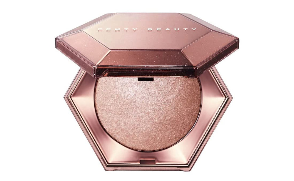Fenty Beauty Diamond Bomb veil packaging closeup highlighting rose pink shade.