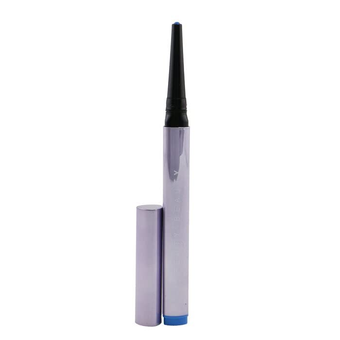 Fenty Beauty Flypencil Lady Lagoon eyeliner swatch demonstrates long-lasting color and precise wing.
