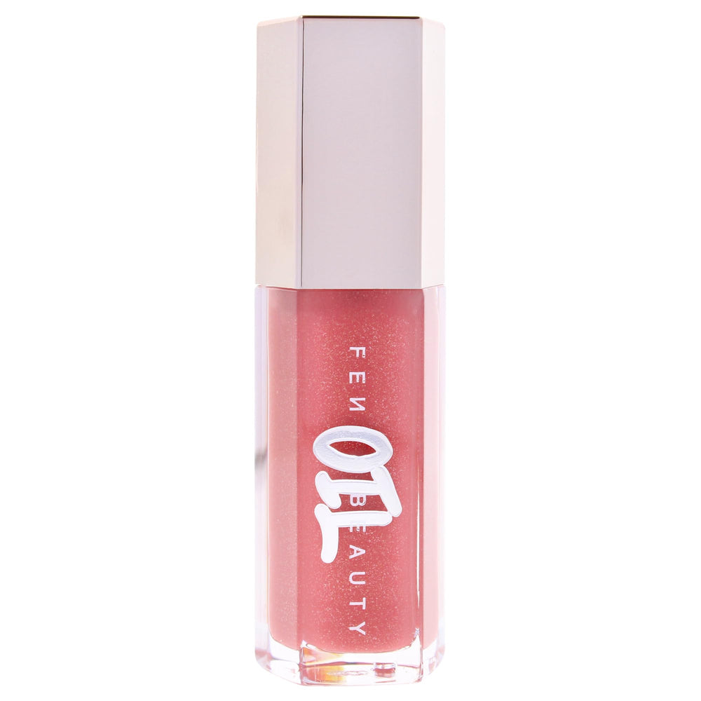 Fenty Beauty Gloss Bomb Lip Oil N Gloss 01 Fussy, close-up glow on lips.