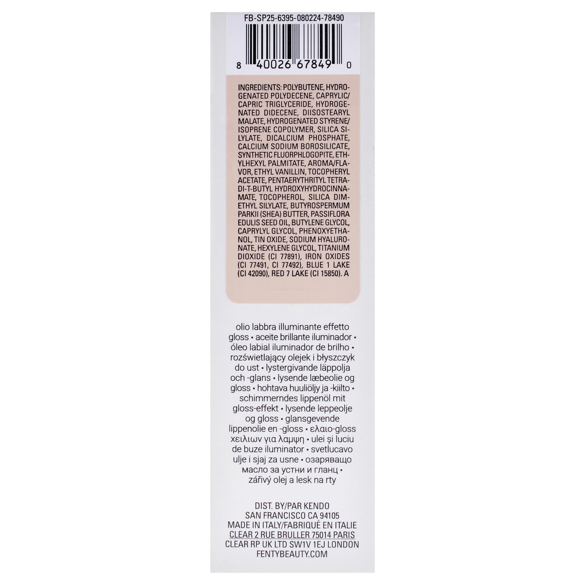 Fenty Beauty Gloss Bomb Lip Oil N Gloss 01 Fussy, lightweight hydration for long wear.