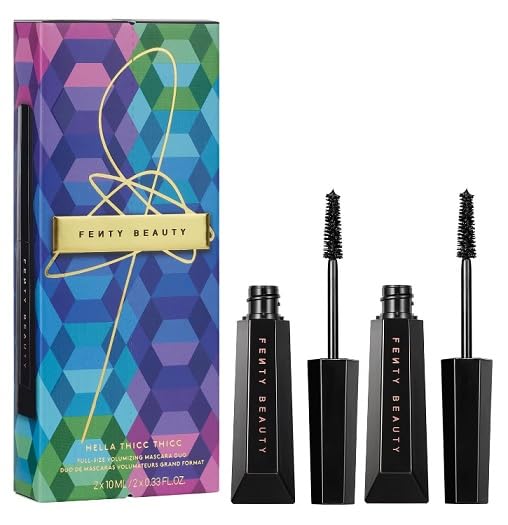 Fenty Beauty Hella Thicc Thicc mascara duo pack showing full-size tubes for dramatic volume.