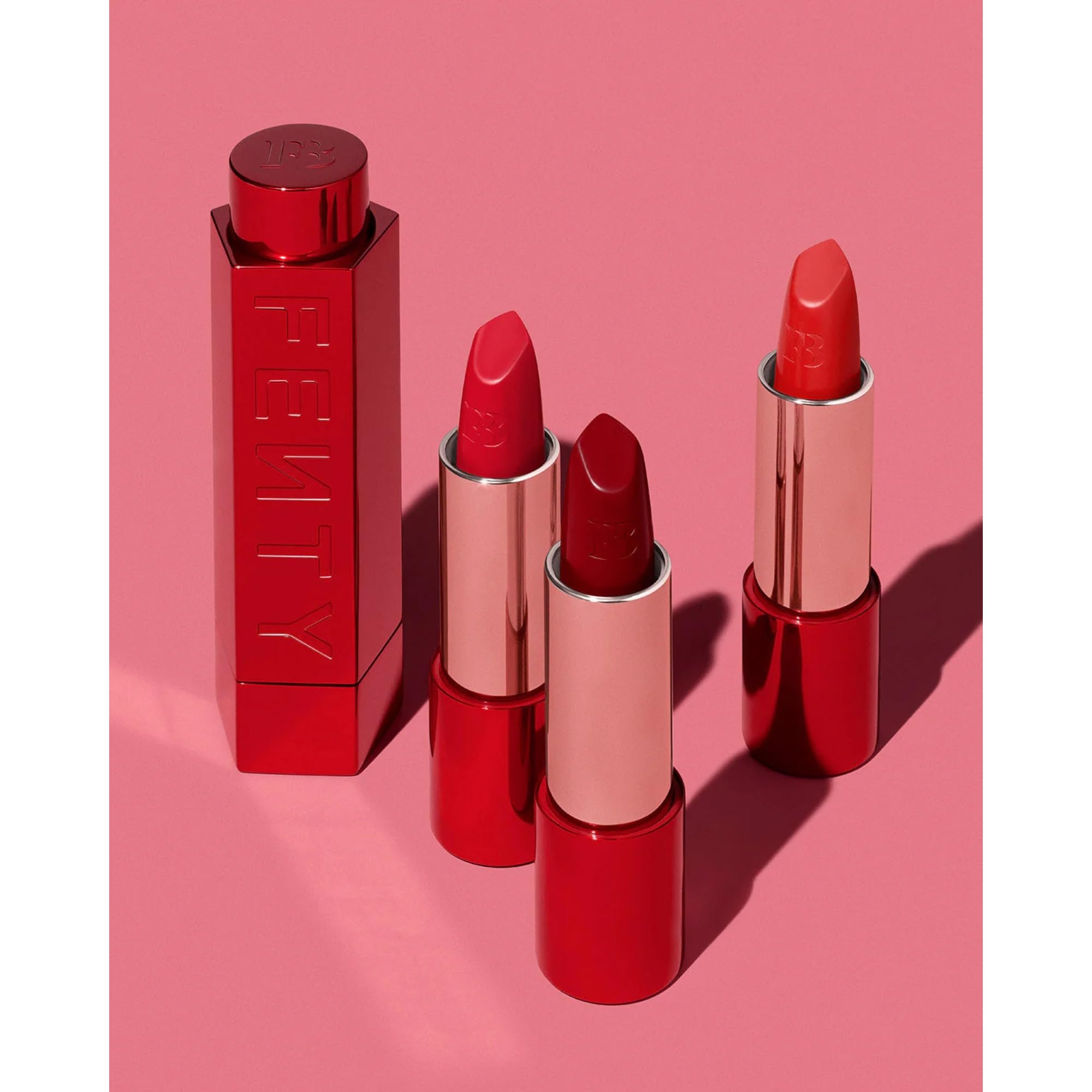 Fenty Beauty formula with hyaluronic acid and vitamins C & E on lips enhances comfort.