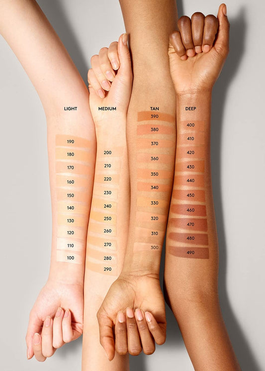 FENTY BEAUTY Pro Filt'r Soft Matte texture swatch with creamy, lightweight formula