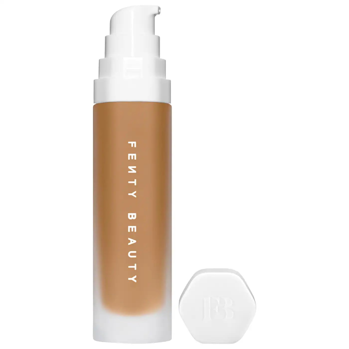 Fenty Beauty Soft'Lit foundation bottle in warm golden 300 shade for luminous coverage.