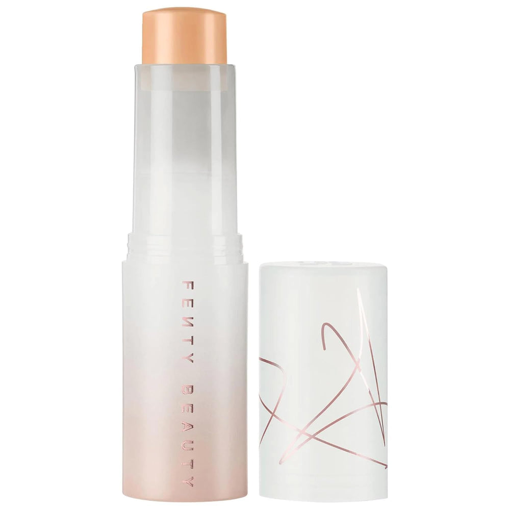 Fenty Eaze Drop Blur Stick bottle shows portable packaging for on-the-go flawless skin.
