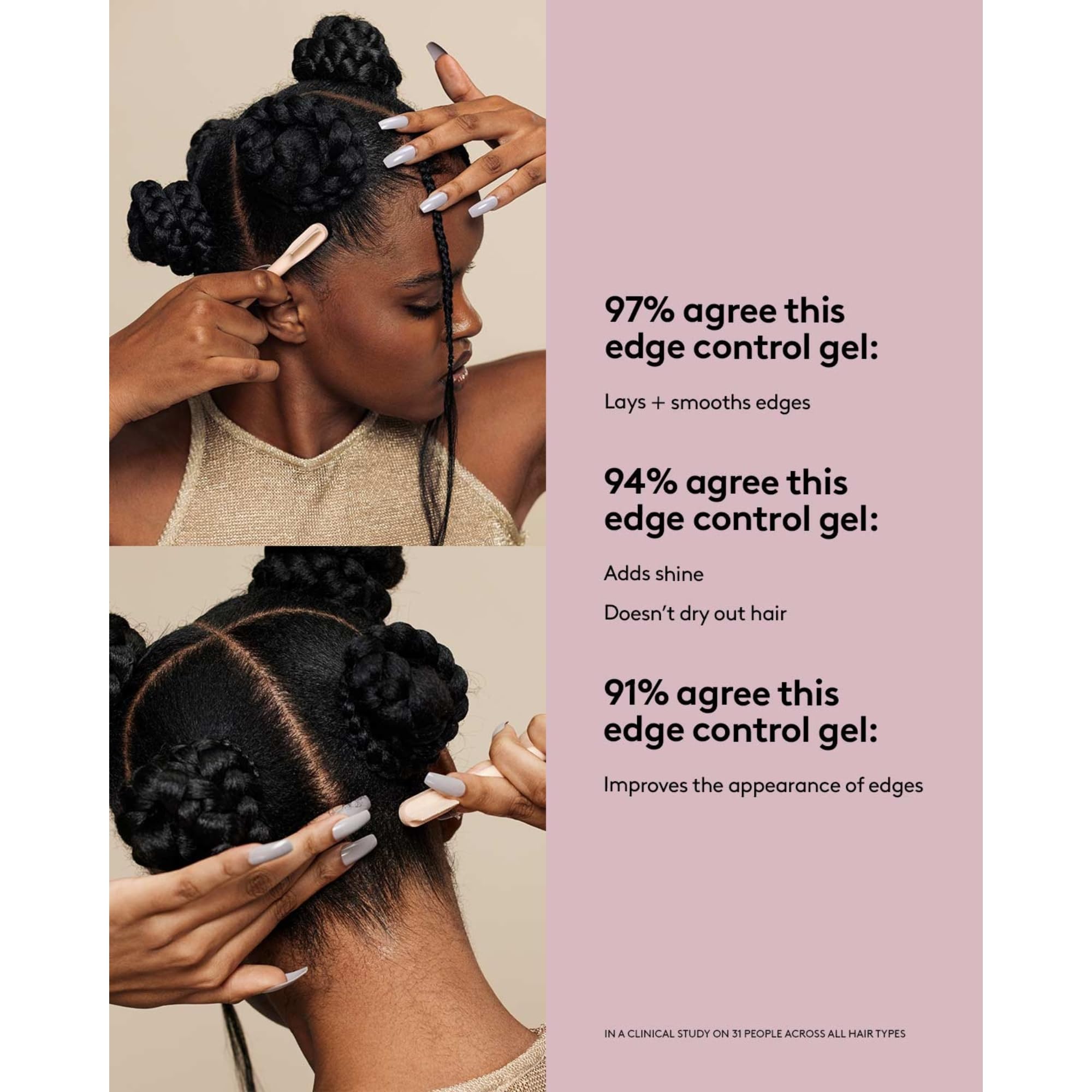 Fenty Edge Gel is easy to apply and style all day.