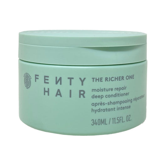 Fenty Hair The Richer One deep conditioner bottle delivers moisture for dry, damaged hair.
