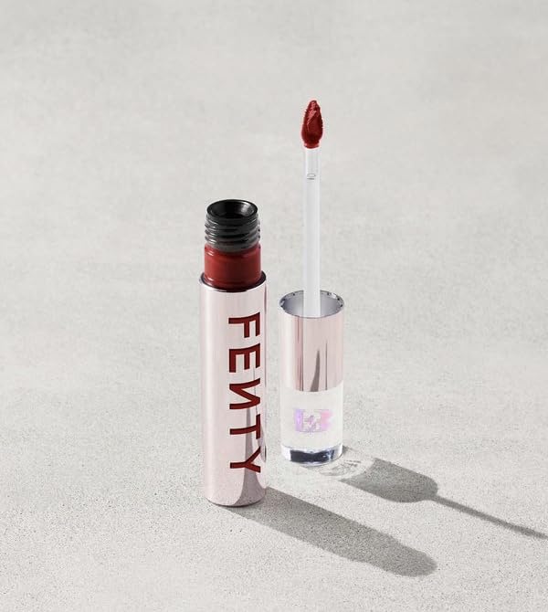 Fenty Icon Velvet Lipstick H.B.I.C. swatch on skin shows rich color payoff.