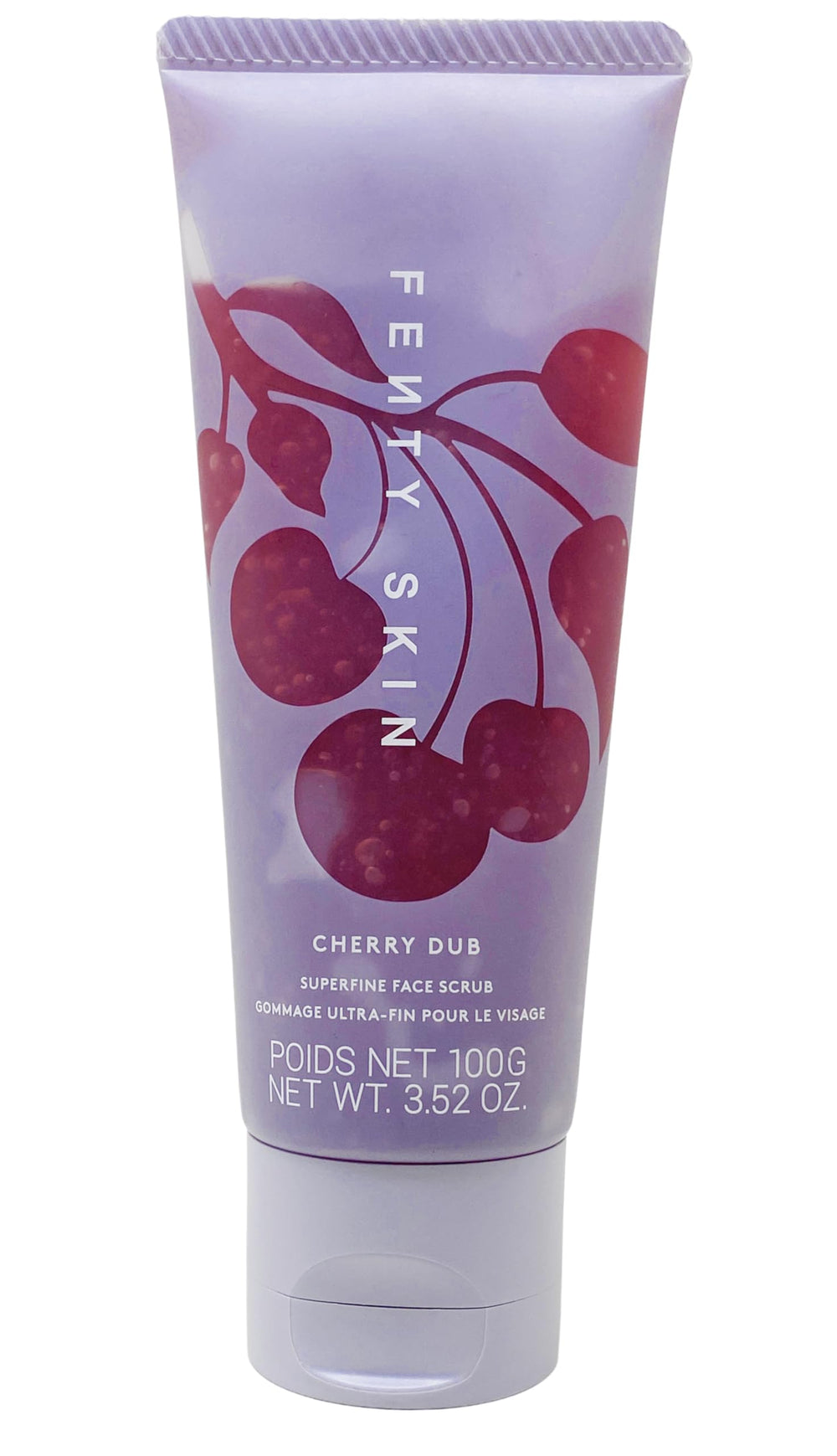 Fenty Skin Cherry Dub Superfine Face Scrub bottle highlights brightening and smoothing pores.