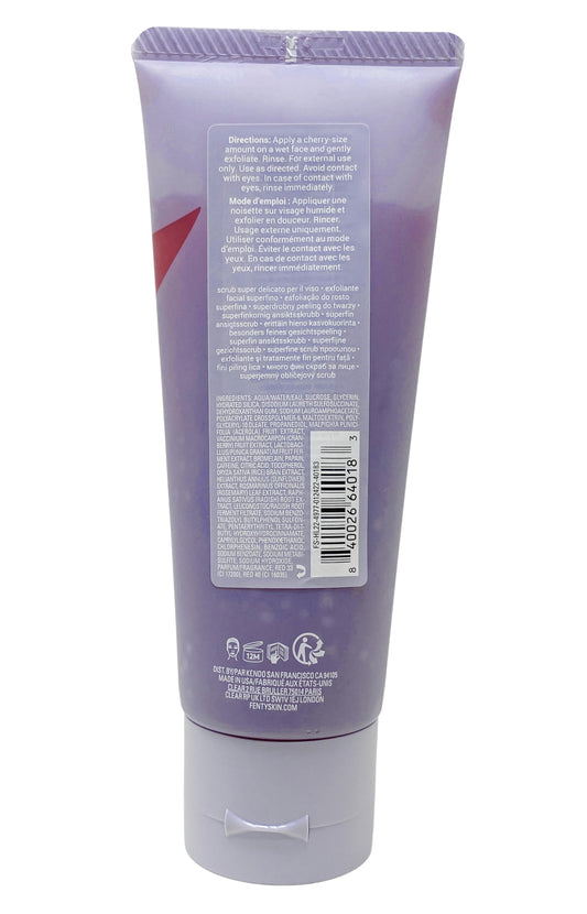 Fenty Skin Cherry Dub Superfine Face Scrub texture close-up shows exfoliation for smoother skin.