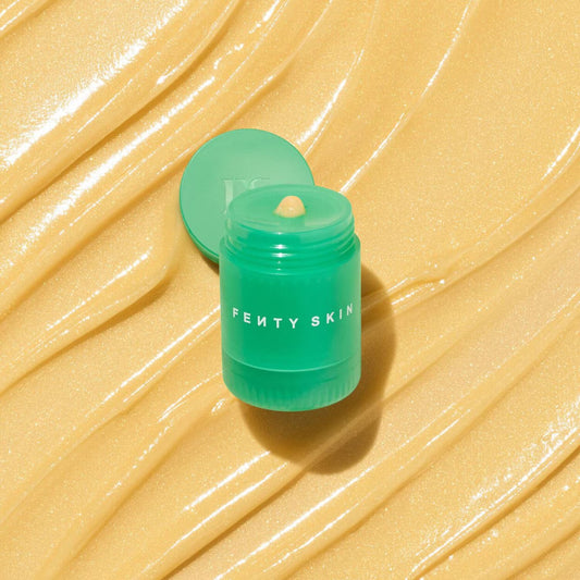 Fenty Skin Plush Puddin' lip mask being applied for instant moisture on lips.