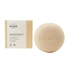 Fer à Cheval Gentle Solid Shampoo 100g packaging view highlights eco-friendly bar for zero-waste routines.