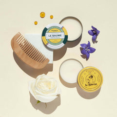 Feret Parfumeur Le Baume Violette lip application provides smooth, nourished lips.