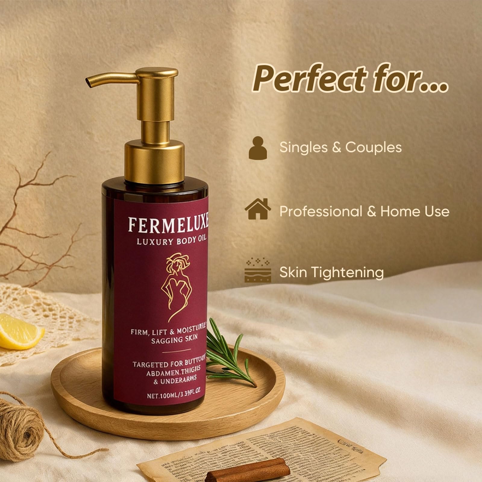 FERMELUXE full-body application on arms and legs.