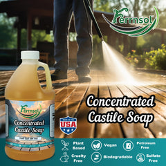 Ferrnsol unscented castile bottle with pump for safe hands and surfaces.