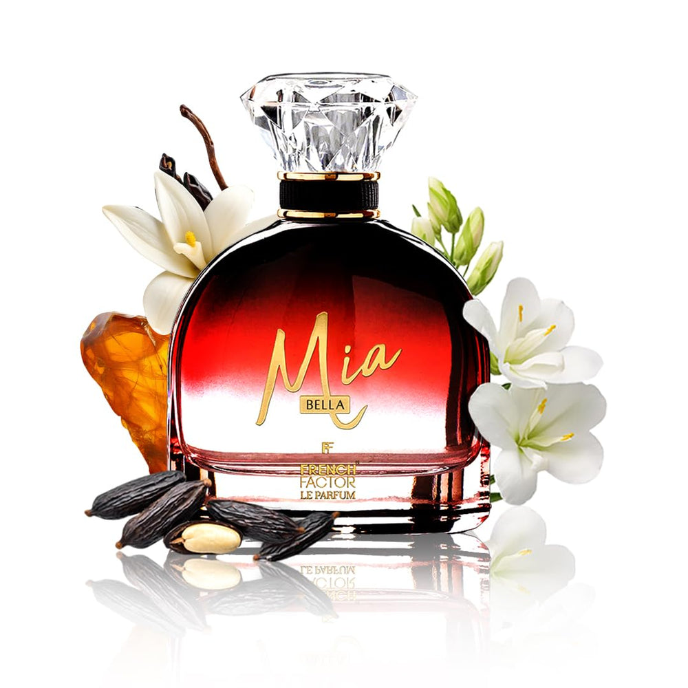 FF French Factor Mia Bella bottle front view showcases premium design for daily confidence.