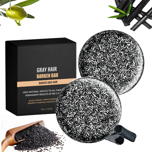 F FENG PEI gray hair reverse bar soap for subtle gray coverage and color renewal.
