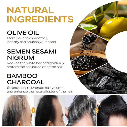 F FENG PEI black shampoo bar lather forming on hair for cleansing