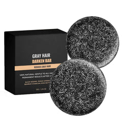 F FENG PEI black shampoo bar close-up showing natural darkening potential