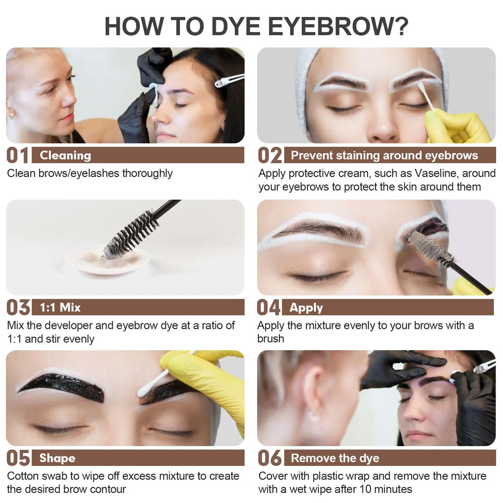 FIAHNG Brow and Lash Color Kit application step close-up.